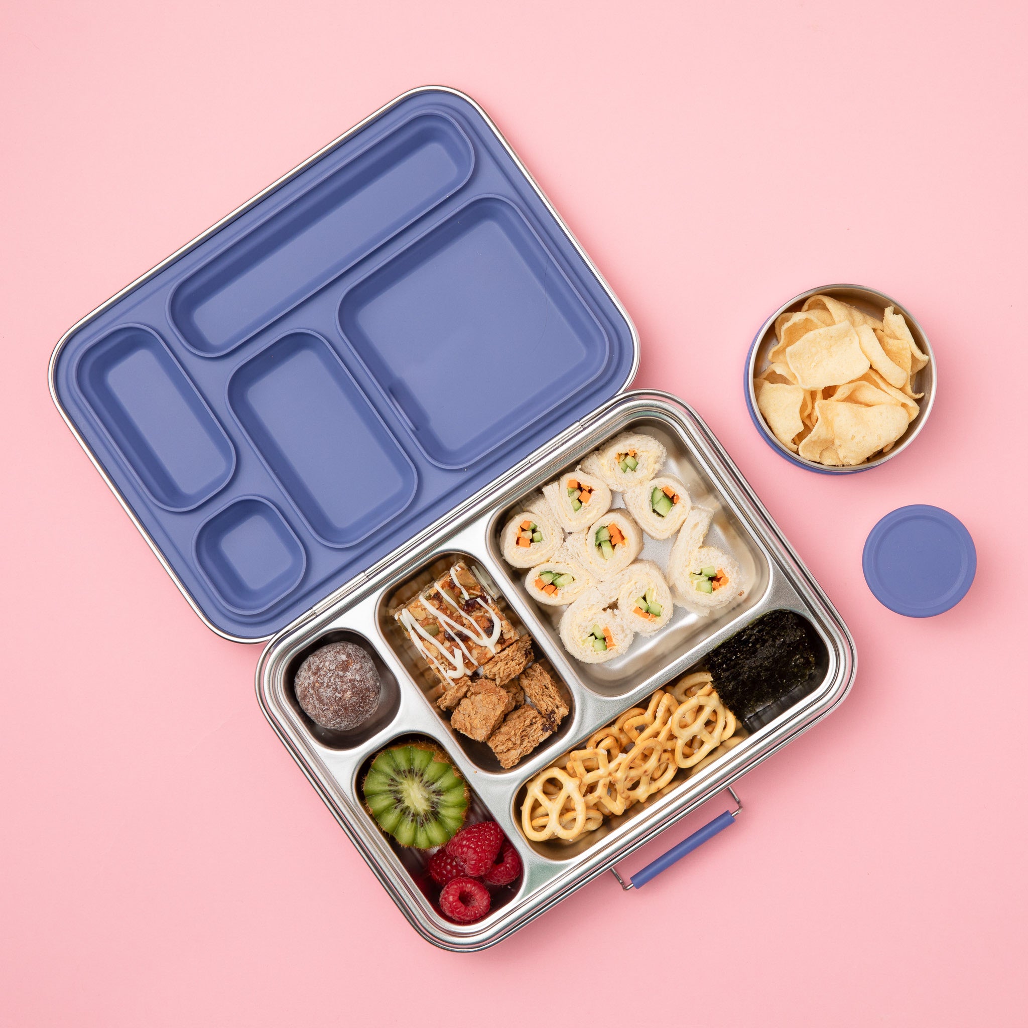 Leakproof Stainless Steel Lunch Box (Blue Seal & Lids), Nudie Rudie Lunch  Box
