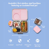 image showing the dimensions of our hot n cold hero box lunch box